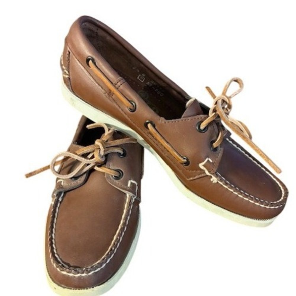 Sebago Docksides Boat Shoes Women 7.5 N Brown Leather Excellent Classic Preppy